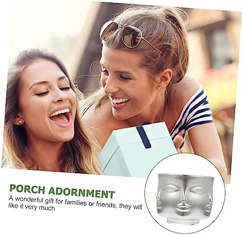 PRETYZOOM 1pc Creative Mask Shaped Dried Flower Pot Wall Decor
