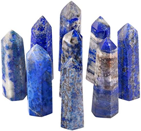 Rockcloud 3 Healing Crystal Wands Set Lapis Lazuli Tiger Eye Black Obsidian