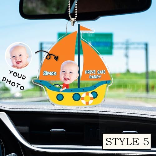 Personalized Photo Car Hanger for Dad Father Happy Fathers Day 2024 Gift