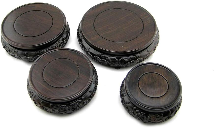 GOLDYWENDY Oriental Luxury Round Elm Solid Wood Vase Stand Base 39in Diameter