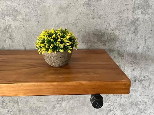Industrial Pipe Wall Wood Shelves 48 Brown 12 Thick