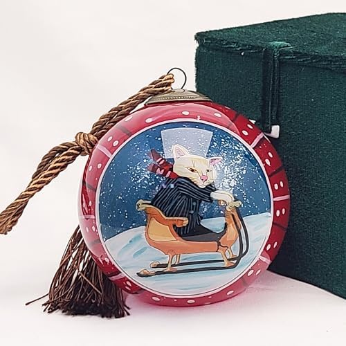 Handmade Inside-Painted Glass Ornament with Premium Gift Box