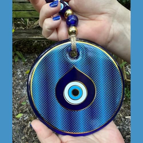 Gold Dotted Blue Evil Eye Suncather Hanging Decor