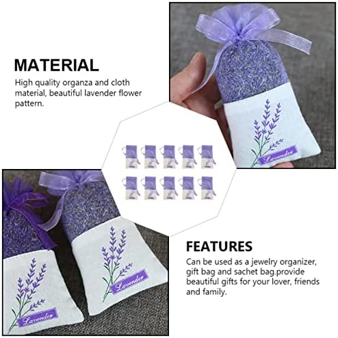 COHEALI 22Pcs Lavender Sachet Bags Empty Organza Pouches with Ribbon