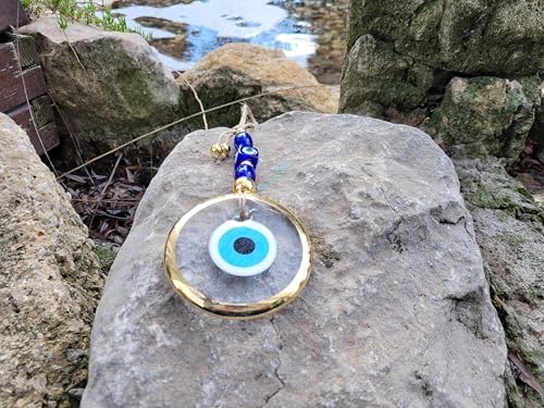 35 Inch Transparent Gold Evil Eye Wall Hanging