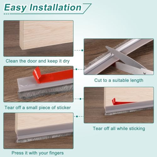 Uxcell Door Sweep Draft Stopper 12 x 40 Grey