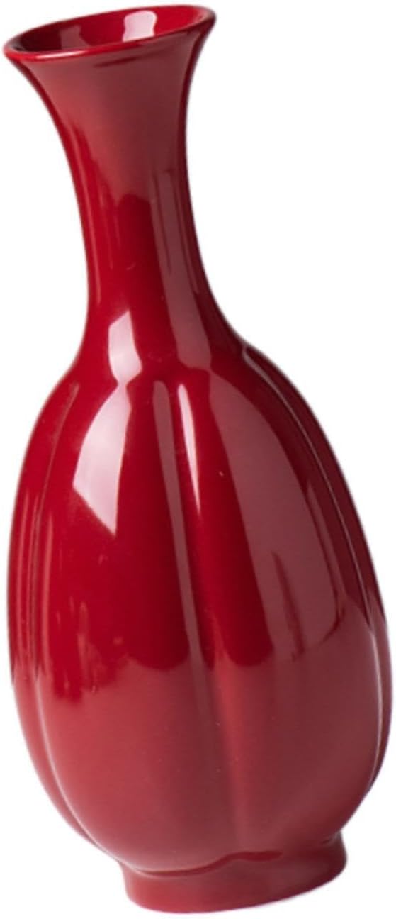 Red Ceramic Vase Farmhouse Pitcher Decorative Vase