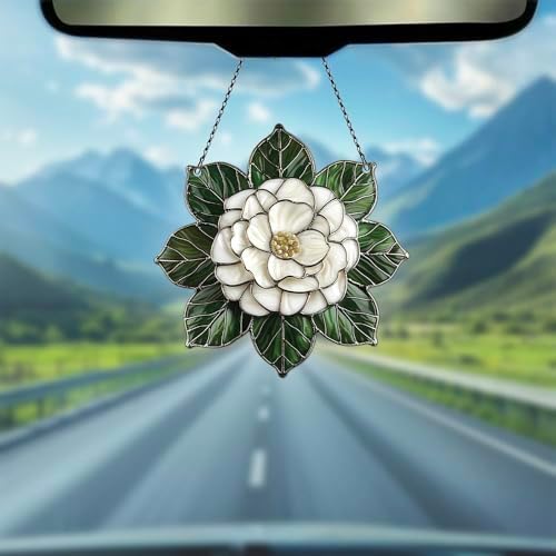 Camellia Flower Acrylic Ornament Hanging Decor