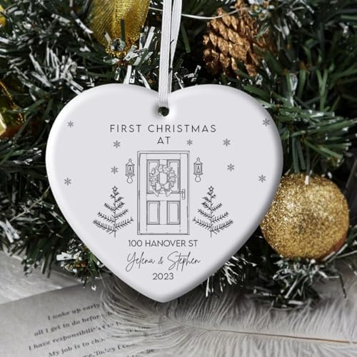 First Christmas Custom Name and Address Personalized Ornament