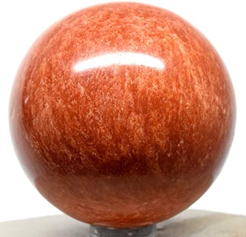HQRP 52mm Orange Fire Jasper Carved Sphere with Stand