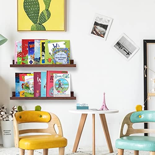 AZSKY Floating Book Shelves Wall Mounted Photo Shelf for Home