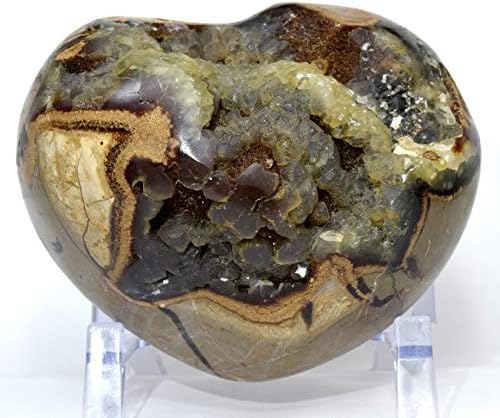 Large 3lb Septarian Dragon Stone Puffy Heart with Display Stand