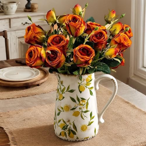 Lemon Vintage Vase with Handle 7 Inch