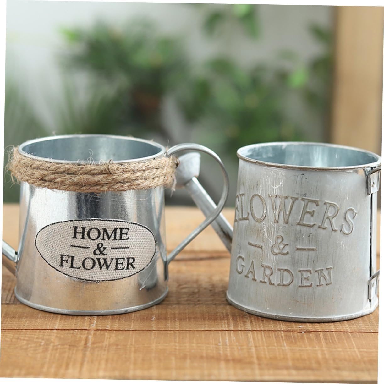 VOSAREA Iron Flower Pot Outdoor Decorative Vase