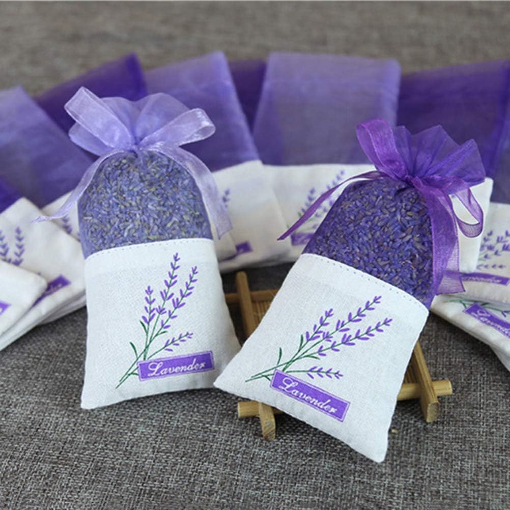 Lavender Sachet Bags 30pcs Deep Purple Porcelain Embroidery