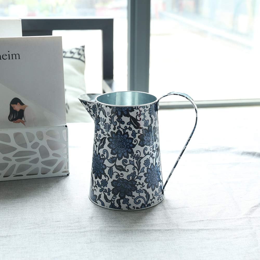 Shabby Chic Galvanized Metal Vase for Home Dcor