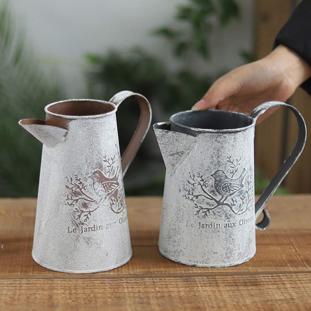 GANAZONO Shabby Chic Metal Vase Pitcher Watering Can