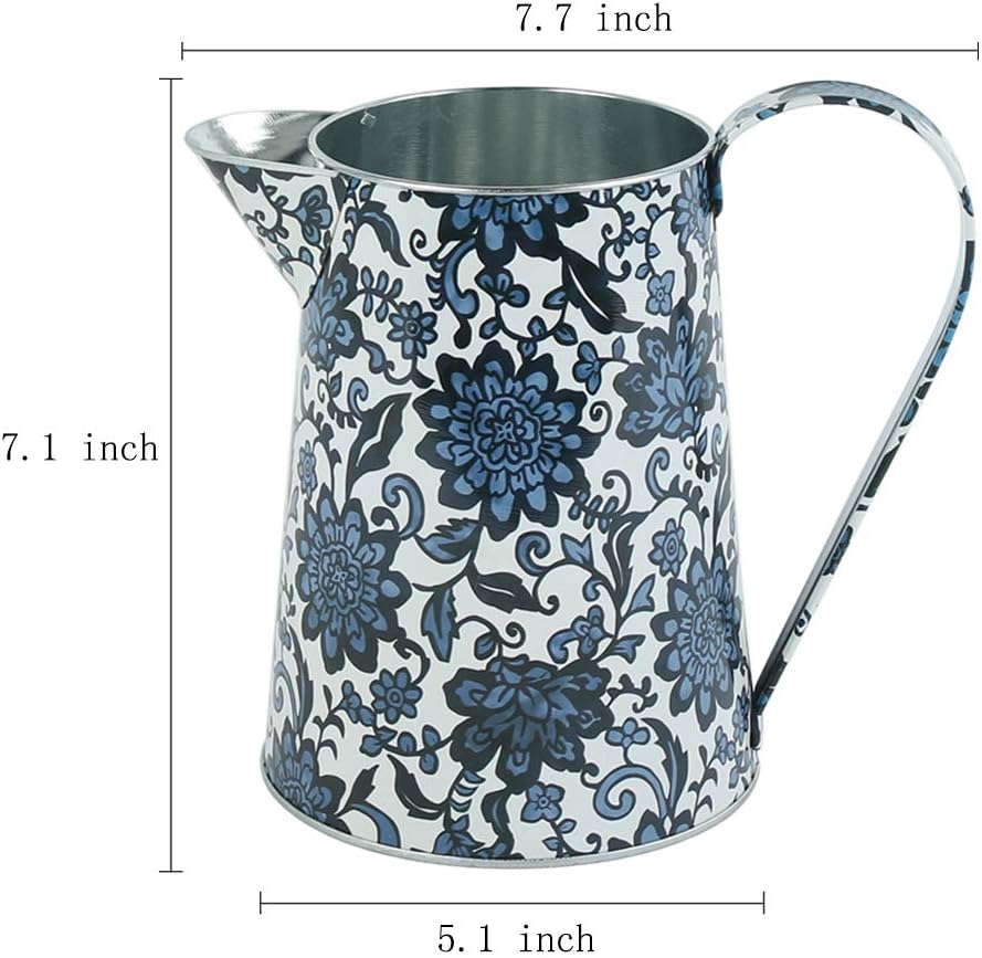 Shabby Chic Galvanized Metal Vase for Home Dcor