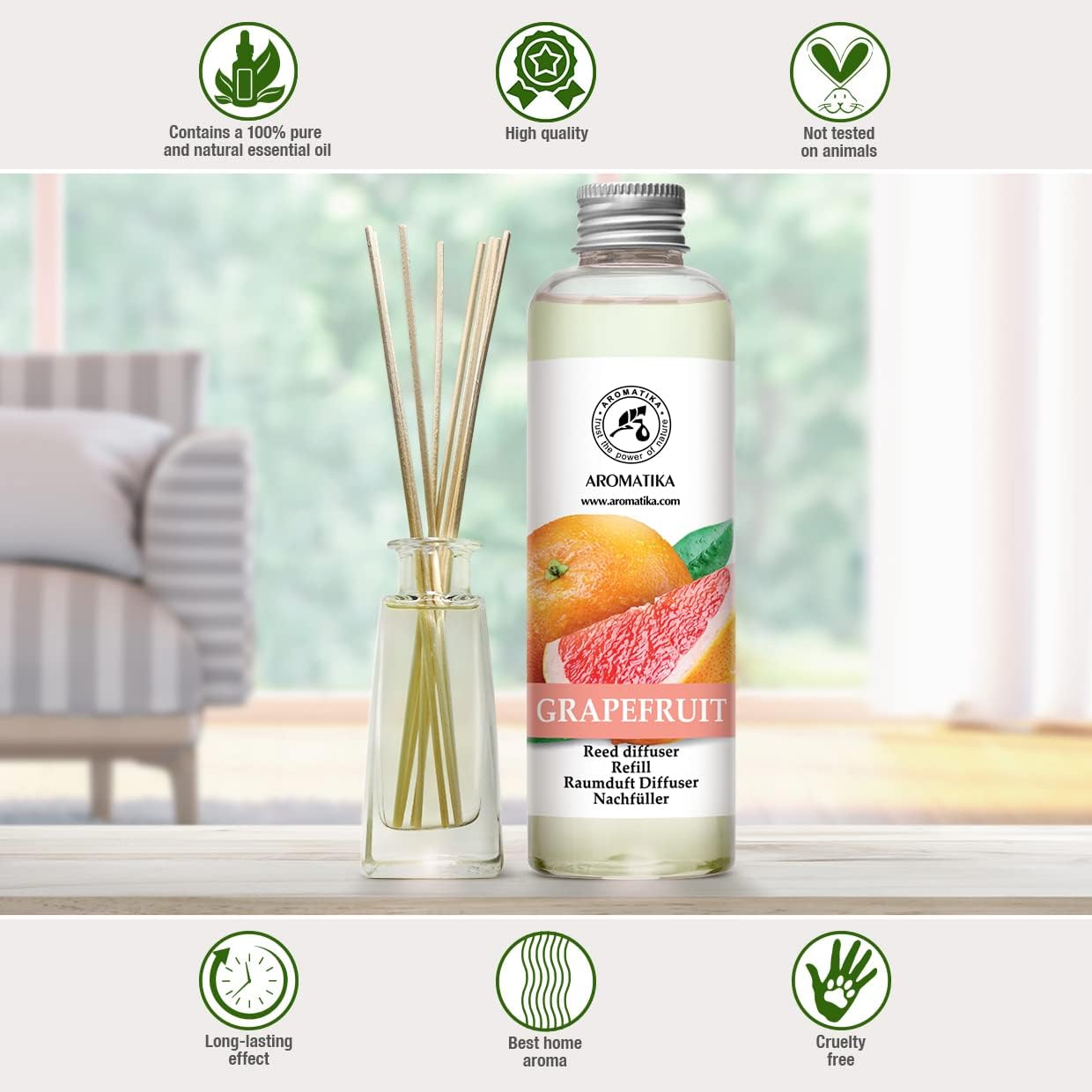 AROMATIKA Reed Diffuser Oil Refill Grapefruit