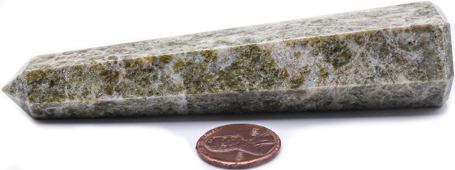 42 Inch Green Vesuvianite Obelisk Crystal Mineral Specimen Tower Wand