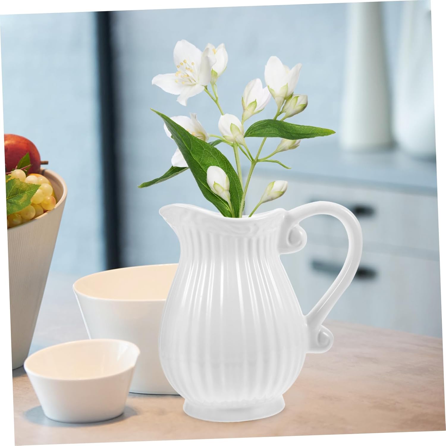 Unomor Ceramic Pitcher Vase for Floral Arrangements