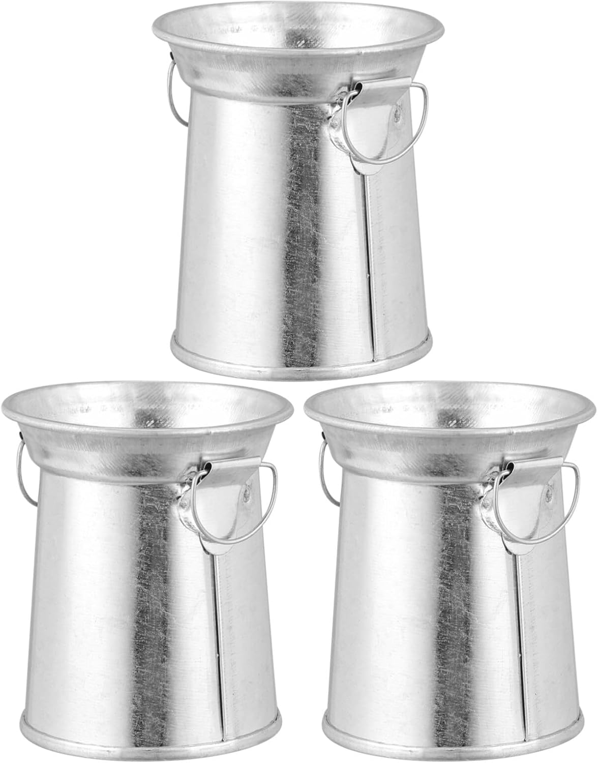 EXCEART 3pcs Retro Iron Flower Bucket Decor Vase