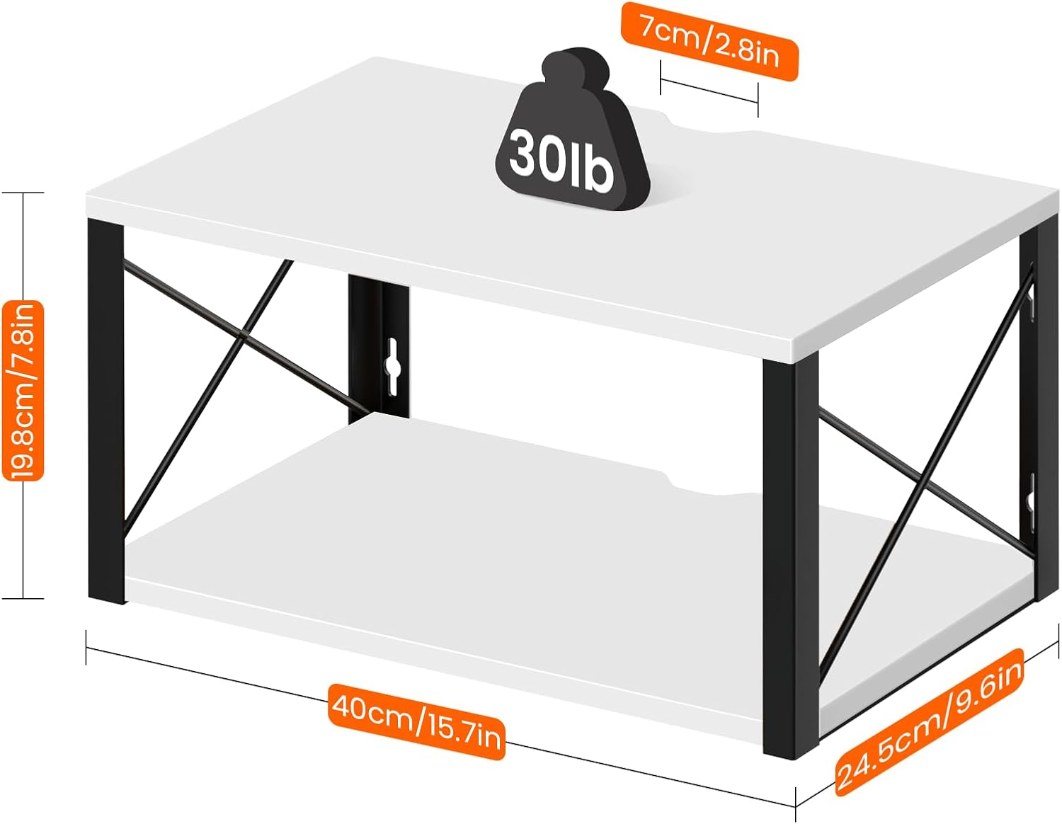 Homode Floating Night Stand White Modern Wall Mount Shelf