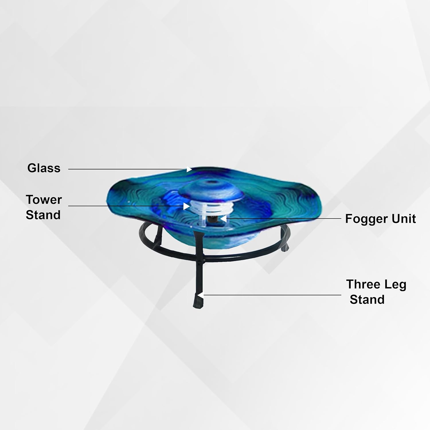 XBrand Tabletop Mist Fountain with LED Lights