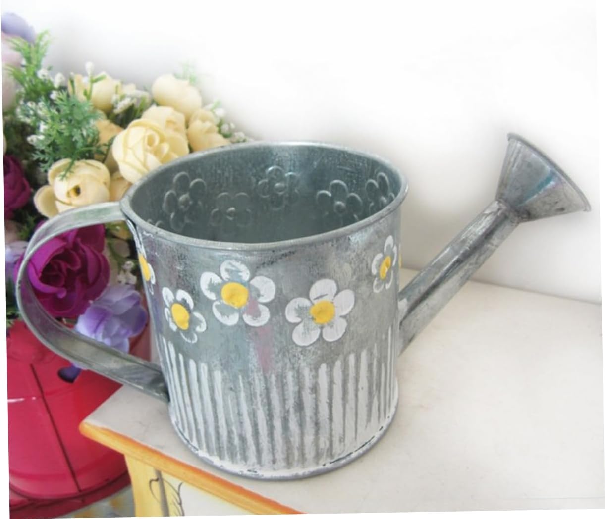 Iron Watering Pot Flower Vase for Home Decor