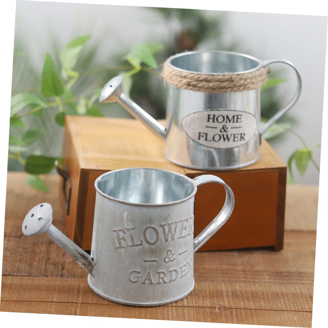 VOSAREA Iron Flower Pot Outdoor Decorative Vase