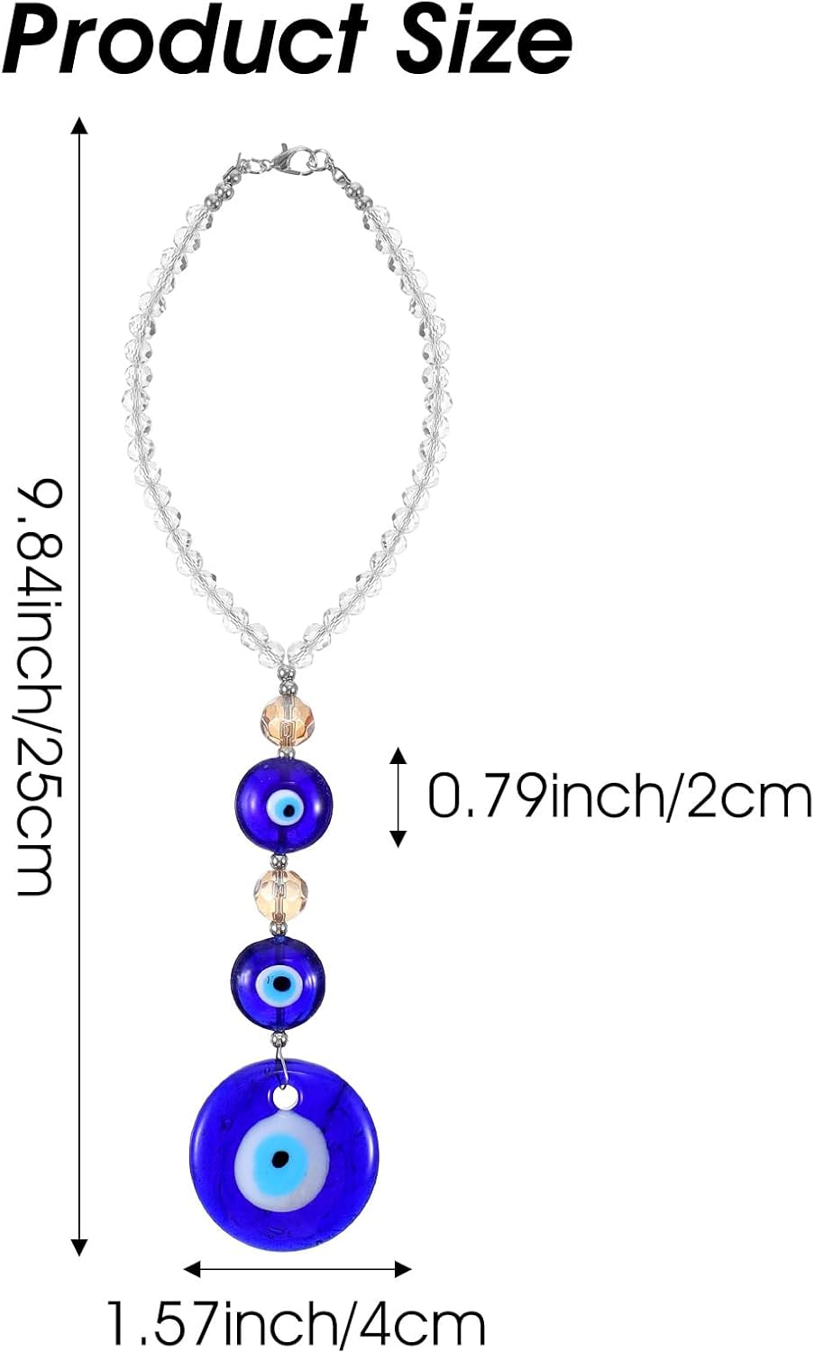 Evil Eye Car Charm Hanging Ornament Blue Round Shape
