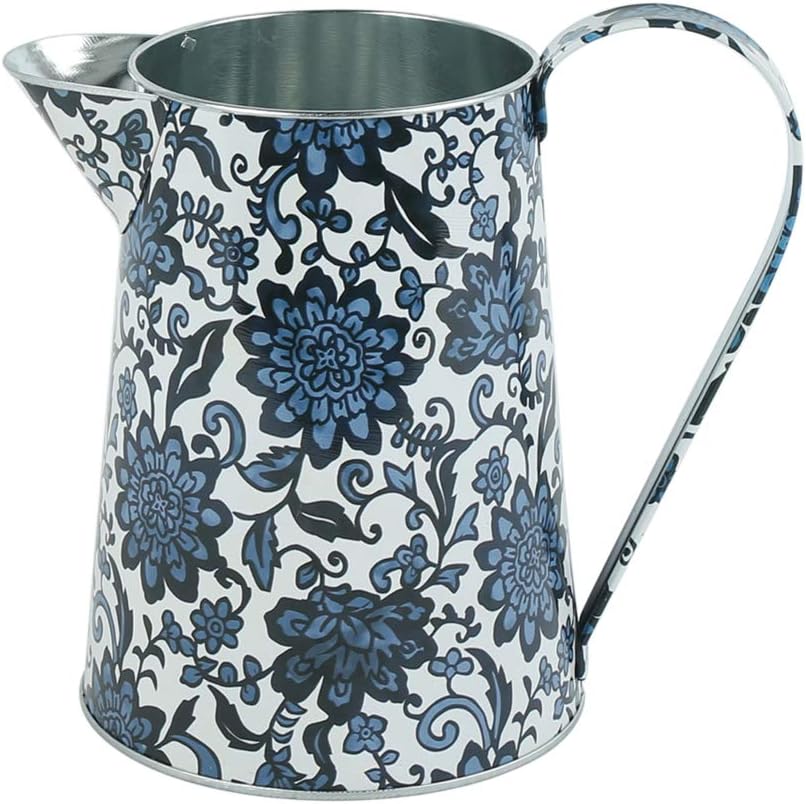 Shabby Chic Galvanized Metal Vase for Home Dcor