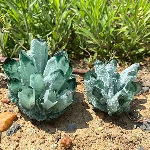PEKMAR Green Ghost Phantom Quartz Crystal Cluster Home Decor
