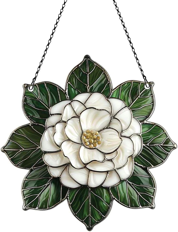 Camellia Flower Acrylic Ornament Hanging Decor
