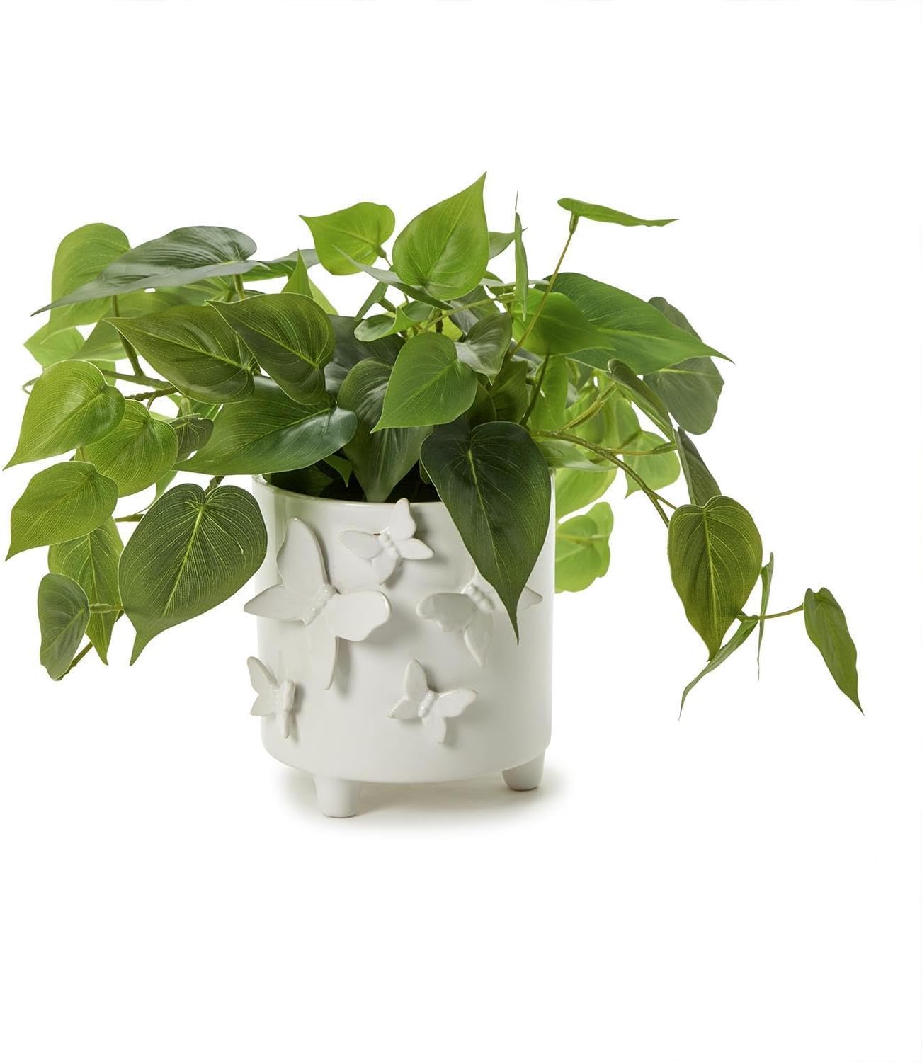 Twos Company Butterfly Footed Cachepot Vase 575 Inch Ceramic White