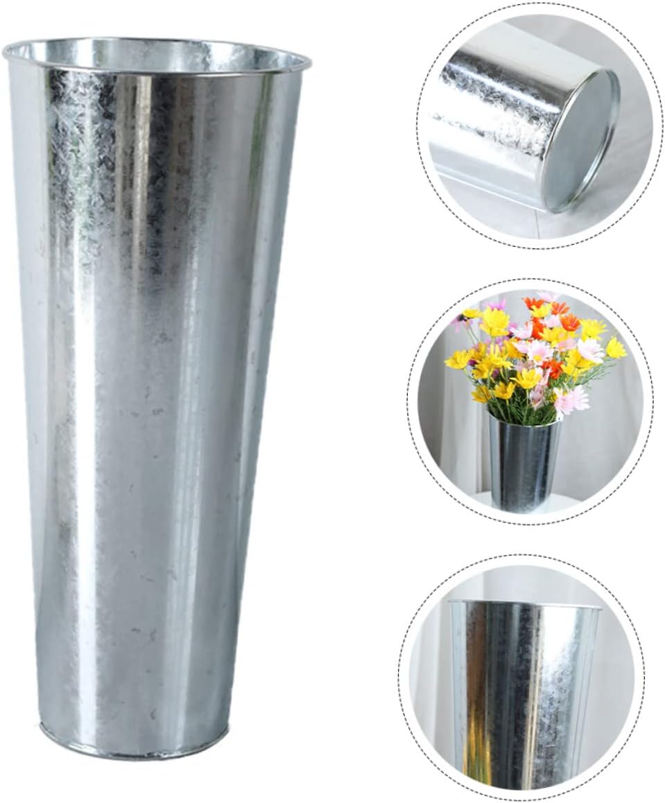 Alipis Iron Art Flower Bucket Vase for Decor