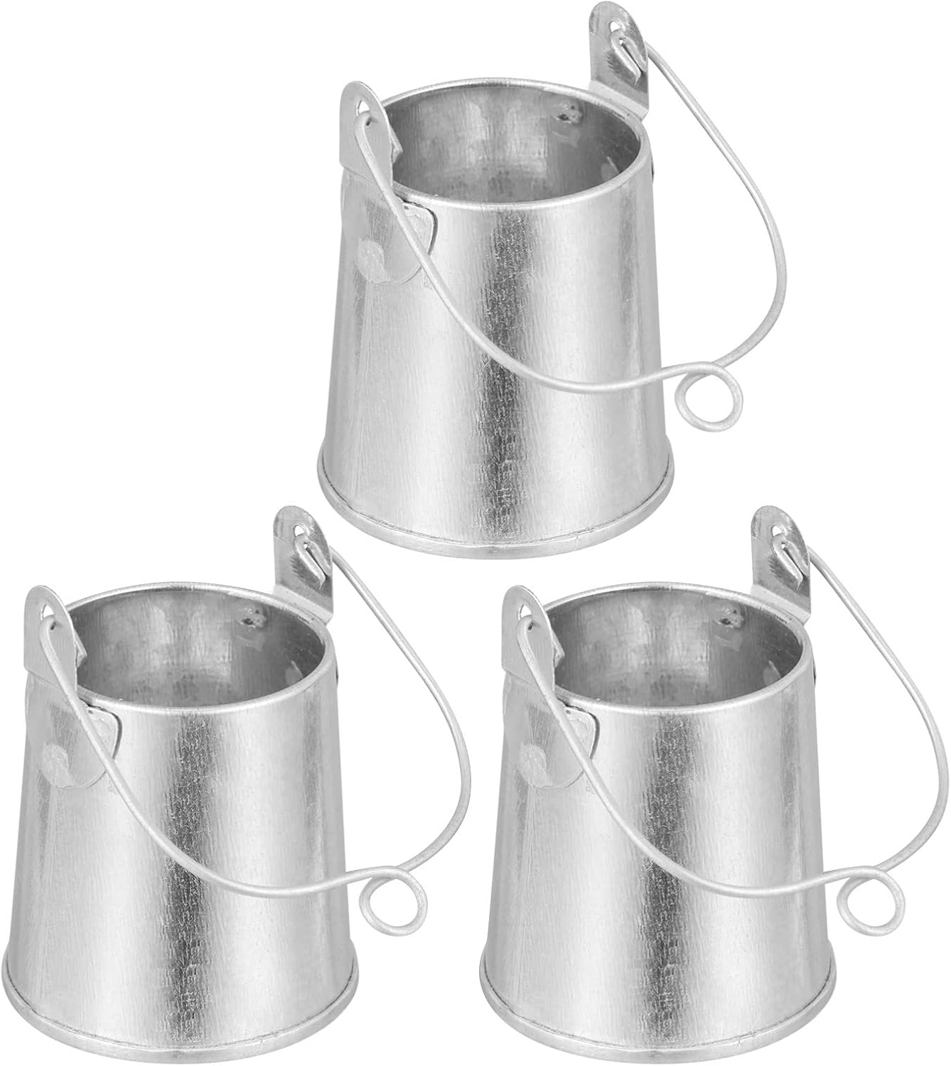 EXCEART 3pcs Retro Iron Flower Bucket Plant Container with Handle
