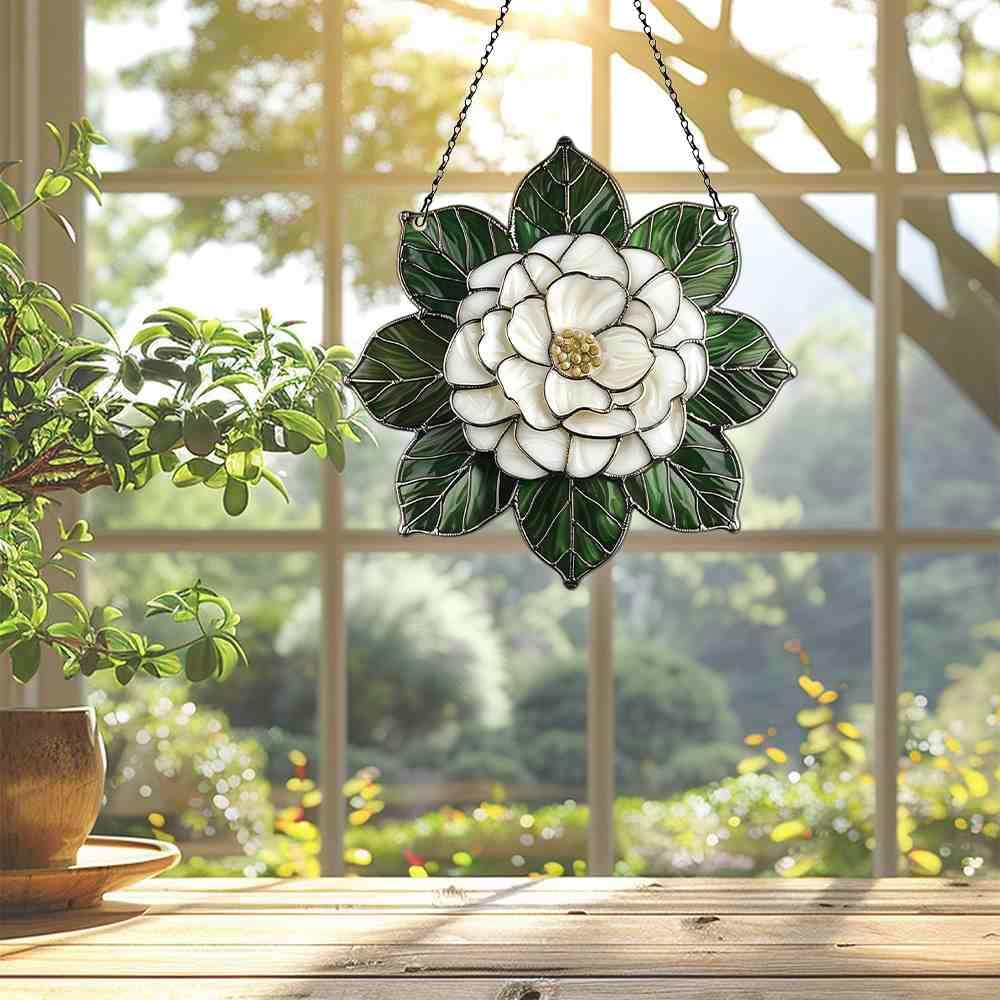 Camellia Flower Acrylic Ornament Hanging Decor