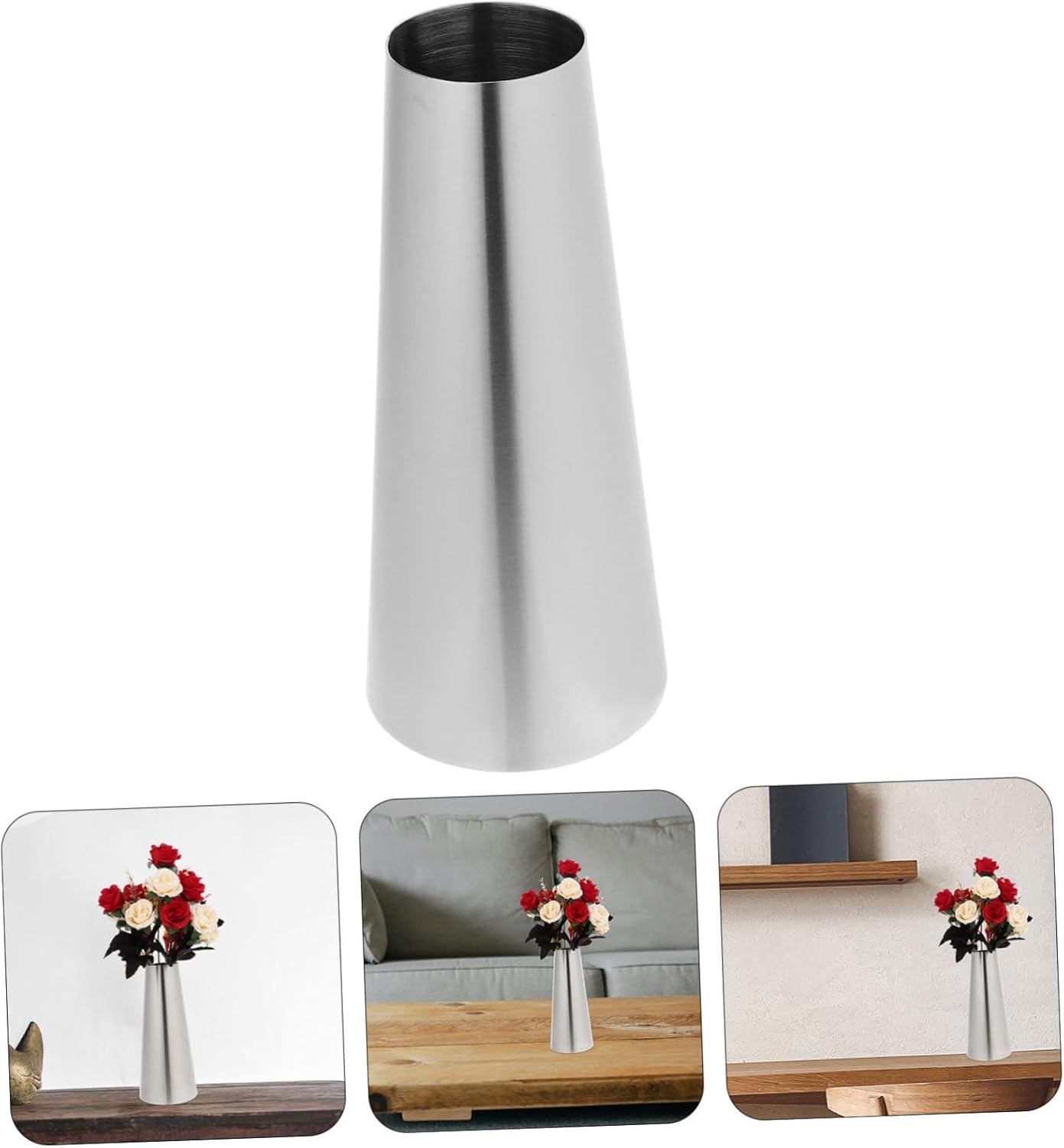 VICASKY Modern Stainless Steel Flower Vase