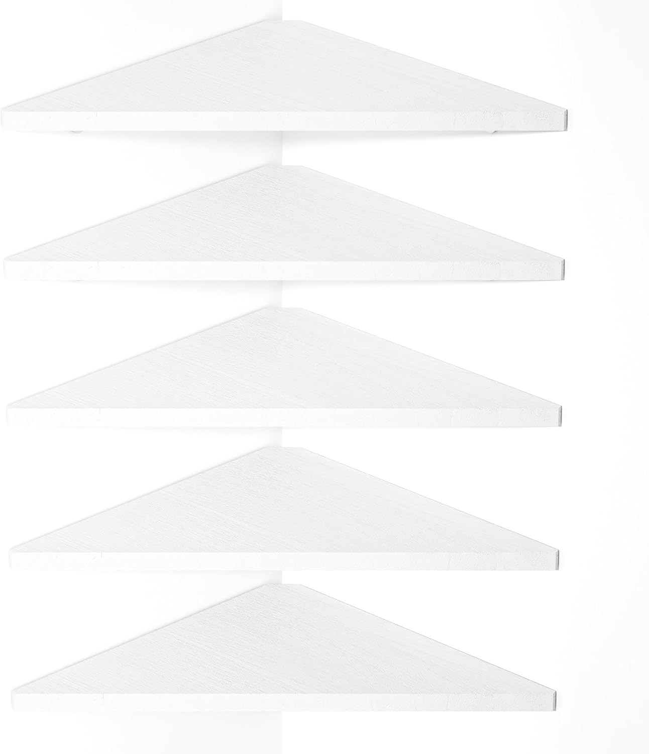 Love-KANKEI Set of 5 Corner Floating Shelves Rustic Wood
