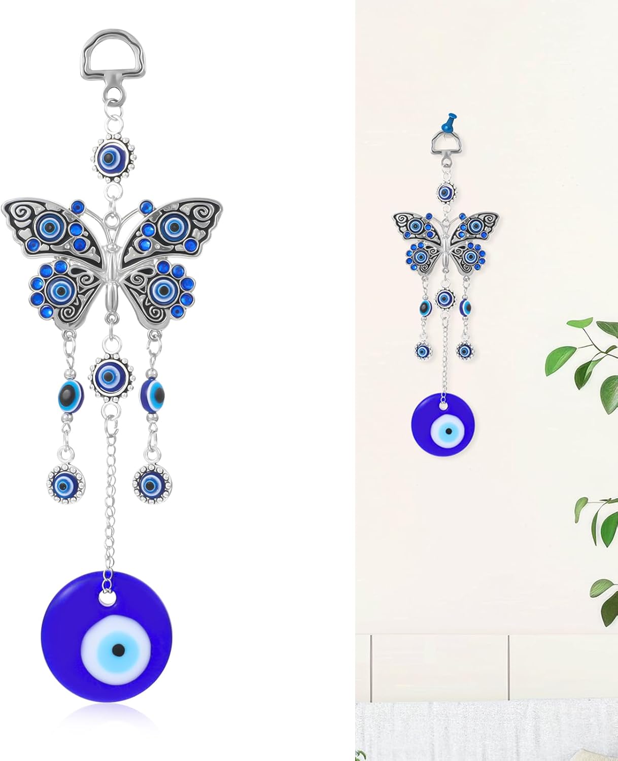 Turkish Blue Evil Eye Butterfly Hanging Decor