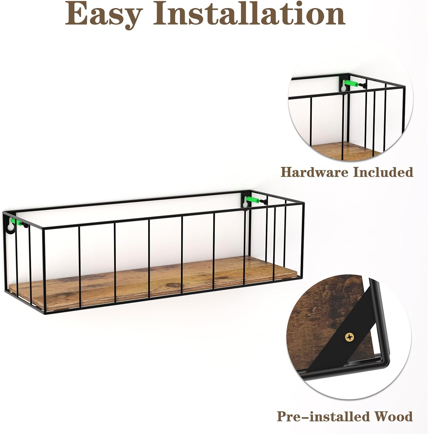 CRUGLA Floating Shelves Wall Mounted Set of 5