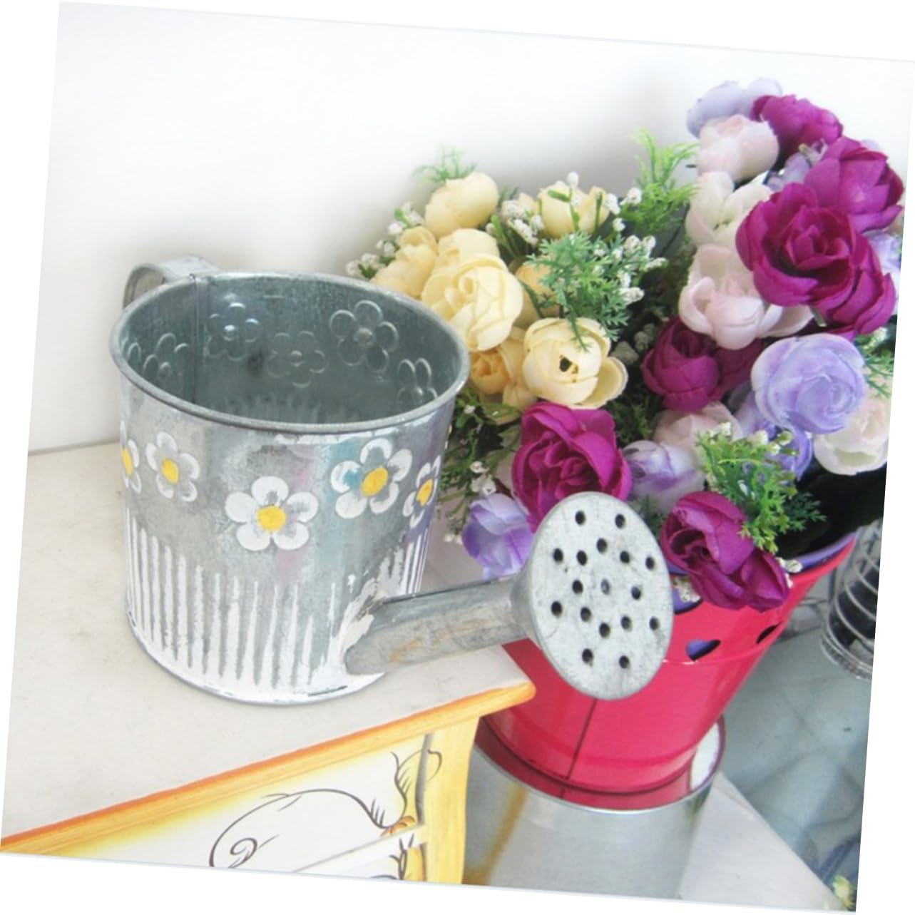Iron Watering Pot Flower Vase for Home Decor