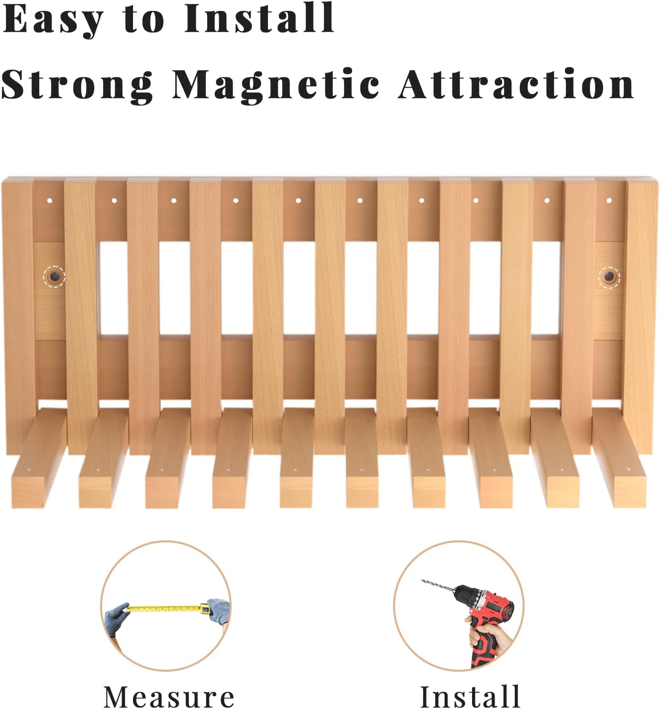 Piano Key Floating Shelf Set - 16 Inch Wall Mounted Storage