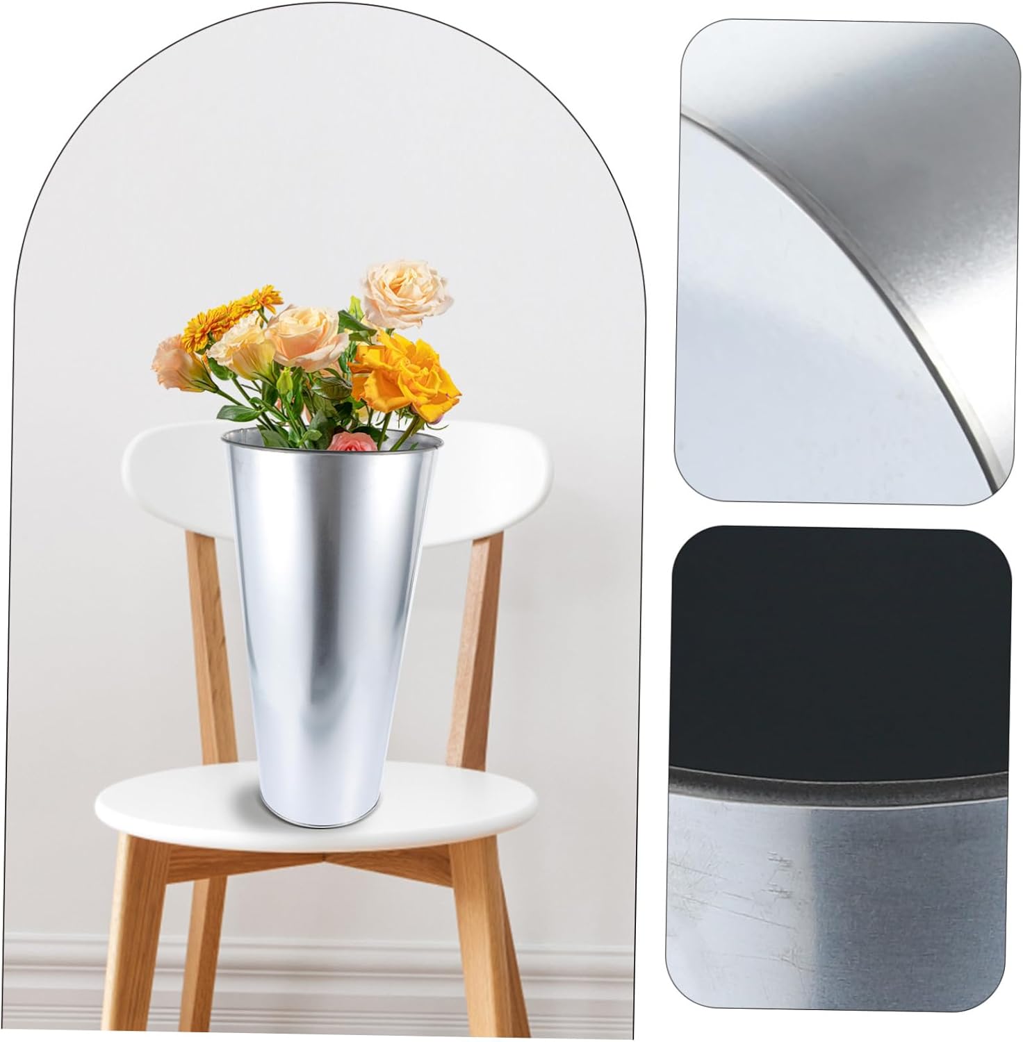 Amosfun Iron Art Flower Bucket Premium Vase for Dried Flowers