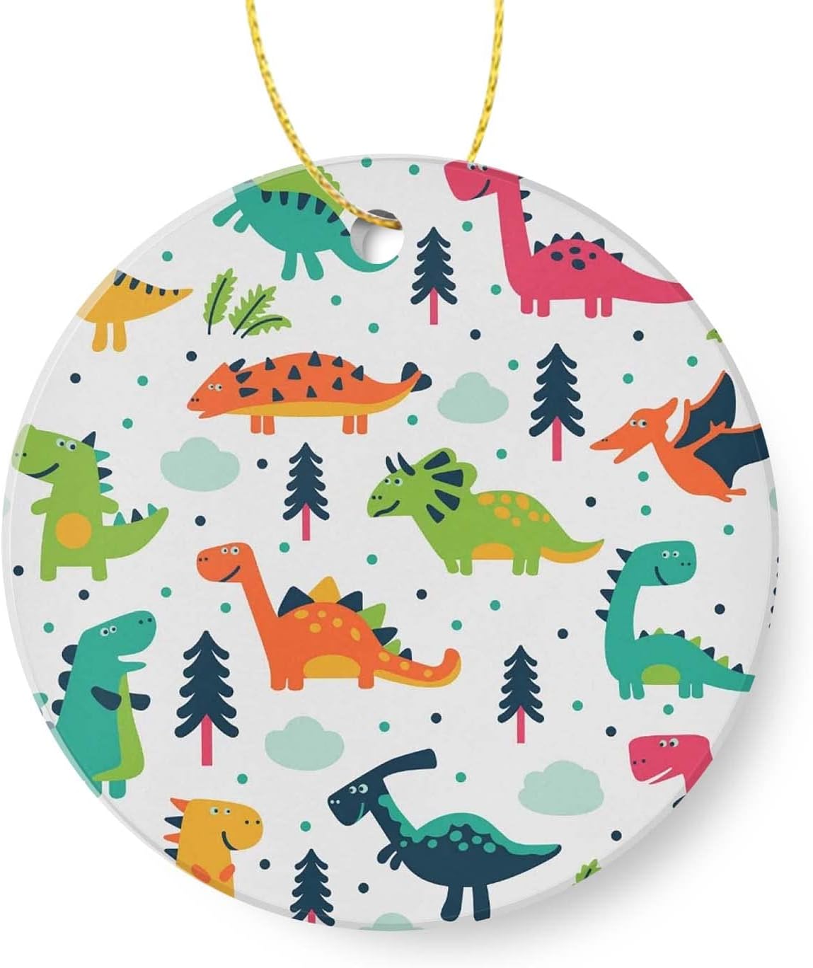 Cartoon Dinosaur Polka Dots Hanging Ornament
