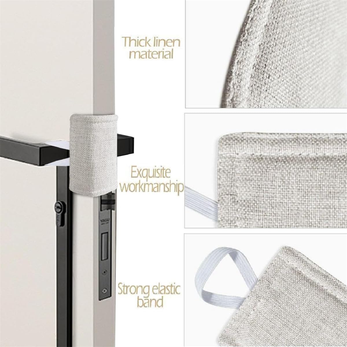 Quiet Door Closer Cushion with Elastic Bands 4x3in
