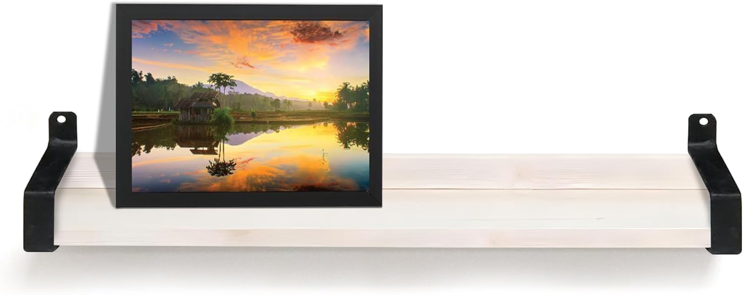 InPlace Wall Mounted Floating Shelf Distressed White 5x24x3