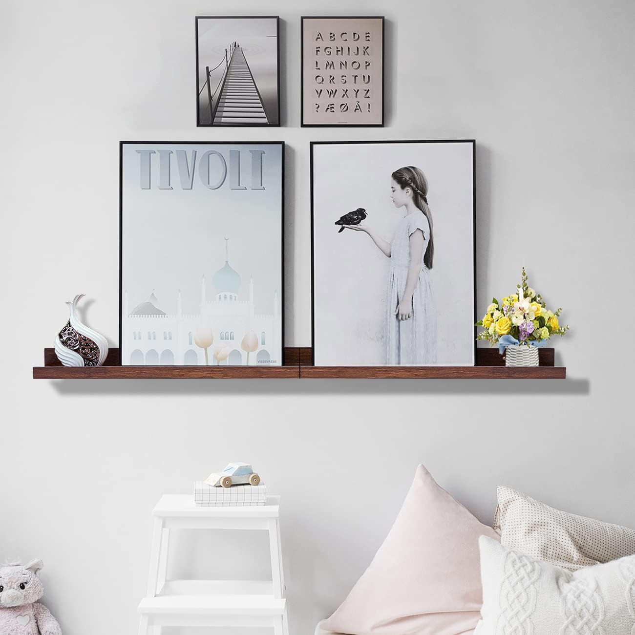 AZSKY Floating Book Shelves Wall Mounted Photo Shelf for Home
