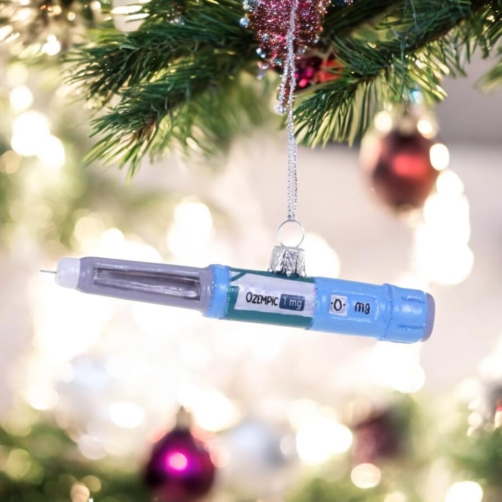 Cody Foster Co Weight Loss Injection Pen Ornament - Blue and Silver